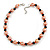 12mm/ Orange Faux Pearl Black Glass Bead Short Necklace (Natural Irregularities) - 38cm L/ 4cm Ext