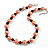 12mm/ Orange Faux Pearl Black Glass Bead Short Necklace (Natural Irregularities) - 38cm L/ 4cm Ext - view 2