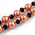 12mm/ Orange Faux Pearl Black Glass Bead Short Necklace (Natural Irregularities) - 38cm L/ 4cm Ext - view 5