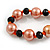12mm/ Orange Faux Pearl Black Glass Bead Short Necklace (Natural Irregularities) - 38cm L/ 4cm Ext - view 6