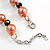12mm/ Orange Faux Pearl Black Glass Bead Short Necklace (Natural Irregularities) - 38cm L/ 4cm Ext - view 7