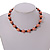12mm/ Orange Faux Pearl Black Glass Bead Short Necklace (Natural Irregularities) - 38cm L/ 4cm Ext - view 4