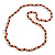 10mm D/ Solid Glass and Faux Pearl Bead Long Necklace (Orange/Black Colours) - 108cm Long (Natural Irregularities) - view 2