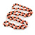 10mm D/ Solid Glass and Faux Pearl Bead Long Necklace (Orange/Black Colours) - 108cm Long (Natural Irregularities) - view 5