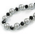 10mm D/ Solid Glass and Faux Pearl Bead Long Necklace (Grey/Black Colours) - 108cm Long (Natural Irregularities) - view 7