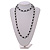 10mm D/ Solid Glass and Faux Pearl Bead Long Necklace (Grey/Black Colours) - 108cm Long (Natural Irregularities) - view 3