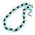 12mm/ Light Blue Faux Pearl Black Glass Bead Short Necklace (Natural Irregularities) - 38cm L/ 4cm Ext - view 5