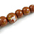 Chunky Graduated Wood Glossy Beaded Necklace in Shades of Brown/Gold/White - 66cm Long - view 5