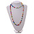 10mm D/ Solid Glass and Faux Pearl Bead Long Necklace (Multicoloured) - 108cm Long (Natural Irregularities) - view 3