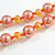 10mm D/ Solid Glass and Faux Pearl Bead Long Necklace (Orange Shades) - 108cm Long (Natural Irregularities) - view 6