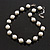 12mm/ White Faux Pearl Black Glass Bead Short Necklace (Natural Irregularities) - 38cm L/ 4cm Ext - view 5