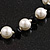 12mm/ White Faux Pearl Black Glass Bead Short Necklace (Natural Irregularities) - 38cm L/ 4cm Ext - view 10