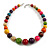 Multicoloured Graduated Wood Bead Necklace - 48cm L/ 4cm Ext - view 2