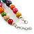 Multicoloured Graduated Wood Bead Necklace - 48cm L/ 4cm Ext - view 7
