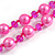 10mm D/ Solid Glass and Faux Pearl Bead Long Necklace (Pink Shades) - 108cm Long (Natural Irregularities) - view 7