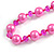 10mm D/ Solid Glass and Faux Pearl Bead Long Necklace (Pink Shades) - 108cm Long (Natural Irregularities) - view 8
