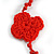 Handmade Red Floral Crochet Glass Bead Long Necklace/ Lightweight - 100cm Long - view 10
