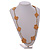 Handmade Camel Floral Crochet Antique White Glass Bead Long Necklace/ Lightweight - 100cm Long - view 3