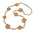 Handmade Camel Floral Crochet Antique White Glass Bead Long Necklace/ Lightweight - 100cm Long - view 2