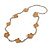 Handmade Camel Floral Crochet Antique White Glass Bead Long Necklace/ Lightweight - 100cm Long - view 7