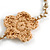 Handmade Camel Floral Crochet Antique White Glass Bead Long Necklace/ Lightweight - 100cm Long - view 5