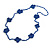 Handmade Blue Floral Crochet Glass Bead Long Necklace/ Lightweight - 100cm Long - view 3