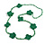 Handmade Green Floral Crochet Glass Bead Long Necklace/ Lightweight - 100cm Long - view 8
