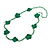 Handmade Green Floral Crochet Glass Bead Long Necklace/ Lightweight - 100cm Long - view 9