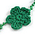 Handmade Green Floral Crochet Glass Bead Long Necklace/ Lightweight - 100cm Long - view 4
