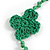 Handmade Green Floral Crochet Glass Bead Long Necklace/ Lightweight - 100cm Long - view 7