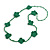 Handmade Green Floral Crochet Glass Bead Long Necklace/ Lightweight - 100cm Long - view 2