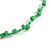 Handmade Green Floral Crochet Glass Bead Long Necklace/ Lightweight - 100cm Long - view 5