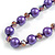 10mm D/ Solid Glass and Faux Pearl Bead Long Necklace (Purple Colours) - 108cm Long (Natural Irregularities) - view 7