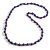 10mm D/ Solid Glass and Faux Pearl Bead Long Necklace (Purple Colours) - 108cm Long (Natural Irregularities) - view 2