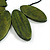 Green Wood Leaf with Black Cotton Cord Necklace - 96cm Long - Adjustable - view 5