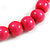 15mm/Unisex/Men/Women Deep Pink Round Wood Beaded Necklace/Slight Variation In Colour/Natural Irregularities/70cm L/3cm Ext - view 5