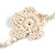 Off White Floral Crochet and Glass Bead Long Necklace - 80cm Long - view 6