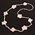 Off White Floral Crochet and Glass Bead Long Necklace - 80cm Long - view 2