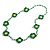 Handmade Gree/Olive/White Floral Crochet Green/White Glass Bead Long Necklace/ Lightweight - 100cm Long - view 6