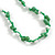 Handmade Gree/Olive/White Floral Crochet Green/White Glass Bead Long Necklace/ Lightweight - 100cm Long - view 7