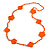 Handmade Floral Crochet Glass Bead Long Necklace in Orange/ Lightweight - 96cm Long - view 2