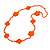 Handmade Floral Crochet Glass Bead Long Necklace in Orange/ Lightweight - 96cm Long - view 4