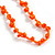 Handmade Floral Crochet Glass Bead Long Necklace in Orange/ Lightweight - 96cm Long - view 7