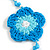 Handmade Light Blue/Aqua/White Floral Crochet Sky Blue/White Glass Bead Long Necklace/ Lightweight - 100cm Long - view 5