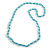 10mm D/ Solid Glass and Faux Pearl Bead Long Necklace (Light Blue) - 108cm Long (Natural Irregularities) - view 2