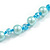 10mm D/ Solid Glass and Faux Pearl Bead Long Necklace (Light Blue) - 108cm Long (Natural Irregularities) - view 7