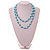 10mm D/ Solid Glass and Faux Pearl Bead Long Necklace (Light Blue) - 108cm Long (Natural Irregularities) - view 4