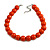 20mm D/Chunky Orange Polished Wood Bead Necklace in Silver Tone - 44cm L/10cm Ext - view 6