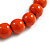 20mm D/Chunky Orange Polished Wood Bead Necklace in Silver Tone - 44cm L/10cm Ext - view 5