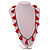 Boho Style Bronze Glass Bead with Red Cotton Tassel Long Necklace - 96cm L - view 3